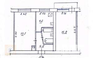 2-к квартира, вторичка, 44м2, 3/5 этаж
