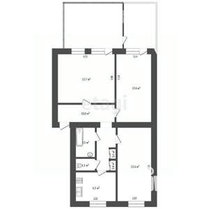 4-к квартира, вторичка, 97м2, 1/2 этаж