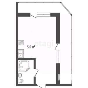 Студия квартира, вторичка, 18м2, 2/2 этаж