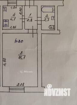 1-к квартира, вторичка, 26м2, 2/2 этаж