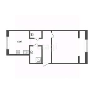 1-к квартира, вторичка, 40м2, 4/5 этаж