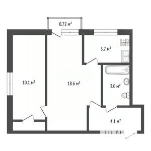 2-к квартира, вторичка, 44м2, 5/5 этаж