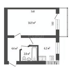 1-к квартира, вторичка, 31м2, 5/5 этаж