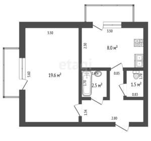 1-к квартира, вторичка, 39м2, 3/5 этаж