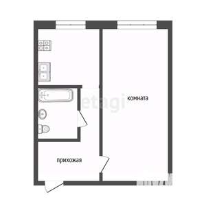 1-к квартира, вторичка, 28м2, 1/5 этаж