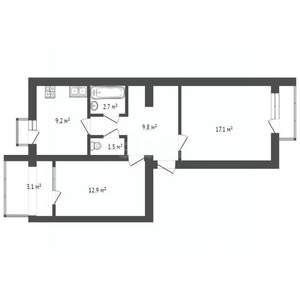 2-к квартира, вторичка, 52м2, 4/5 этаж