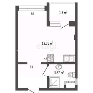 Студия квартира, вторичка, 30м2, 3/3 этаж