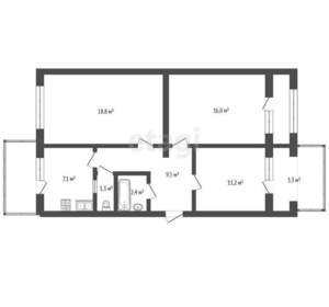 3-к квартира, вторичка, 72м2, 5/5 этаж