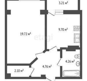 1-к квартира, вторичка, 41м2, 7/11 этаж