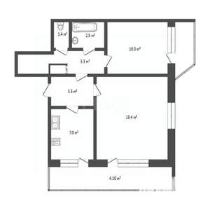 2-к квартира, вторичка, 50м2, 1/12 этаж