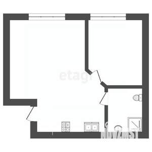 2-к квартира, вторичка, 30м2, 1/6 этаж