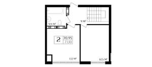 2-к квартира, вторичка, 71м2, 9/10 этаж