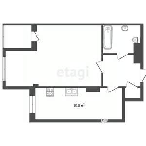 1-к квартира, вторичка, 52м2, 5/10 этаж