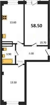 2-к квартира, вторичка, 59м2, 3/9 этаж