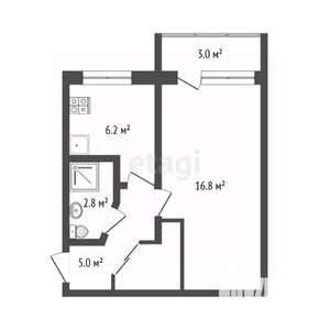 1-к квартира, вторичка, 35м2, 3/5 этаж