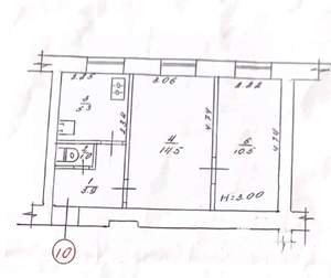 2-к квартира, вторичка, 36м2, 1/2 этаж