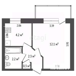 1-к квартира, вторичка, 24м2, 3/5 этаж
