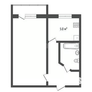 1-к квартира, вторичка, 30м2, 1/5 этаж