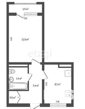 1-к квартира, вторичка, 31м2, 4/5 этаж