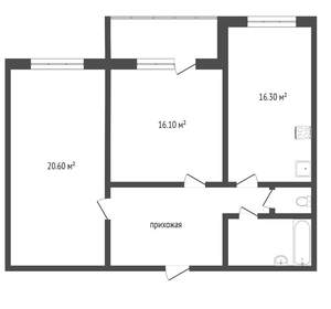 2-к квартира, вторичка, 73м2, 6/10 этаж