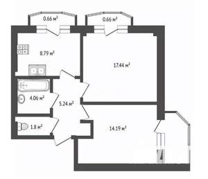 2-к квартира, вторичка, 55м2, 10/10 этаж