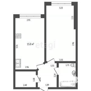 1-к квартира, вторичка, 42м2, 1/5 этаж