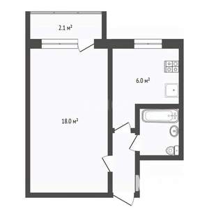 1-к квартира, вторичка, 30м2, 3/5 этаж