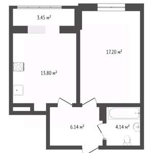 1-к квартира, вторичка, 40м2, 4/5 этаж