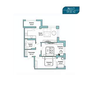 2-к квартира, вторичка, 60м2, 8/9 этаж