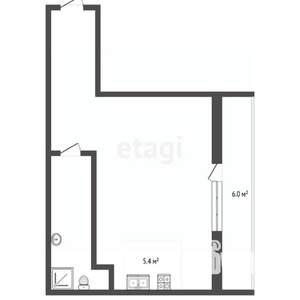 1-к квартира, вторичка, 47м2, 3/6 этаж