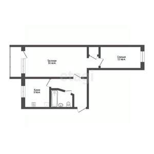 2-к квартира, вторичка, 44м2, 2/5 этаж