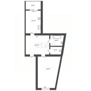 1-к квартира, вторичка, 62м2, 3/8 этаж