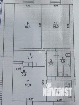 3-к квартира, вторичка, 64м2, 2/3 этаж