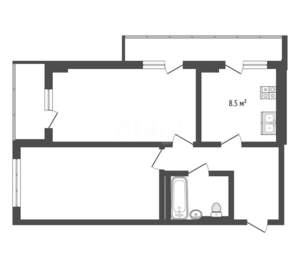 2-к квартира, сданный дом, 52м2, 7/10 этаж