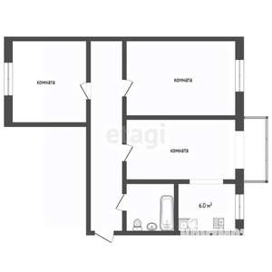 3-к квартира, вторичка, 57м2, 4/5 этаж