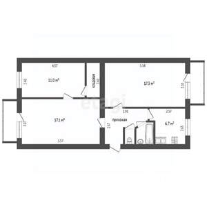 3-к квартира, вторичка, 60м2, 5/5 этаж