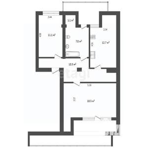 2-к квартира, вторичка, 68м2, 6/6 этаж