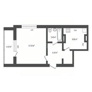 1-к квартира, вторичка, 44м2, 1/9 этаж