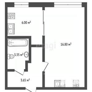 Студия квартира, вторичка, 30м2, 1/5 этаж