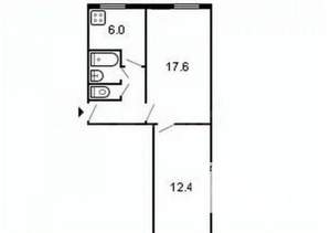 2-к квартира, вторичка, 46м2, 5/5 этаж
