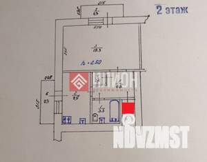 1-к квартира, вторичка, 35м2, 2/5 этаж