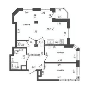 3-к квартира, вторичка, 86м2, 7/9 этаж