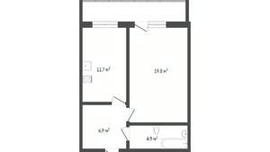 1-к квартира, вторичка, 32м2, 5/7 этаж