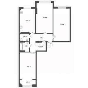 3-к квартира, вторичка, 87м2, 2/5 этаж