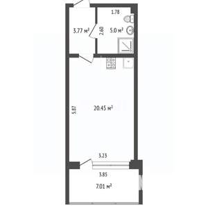 Студия квартира, вторичка, 35м2, 8/11 этаж