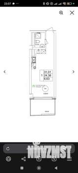 Студия квартира, вторичка, 30м2, 3/9 этаж
