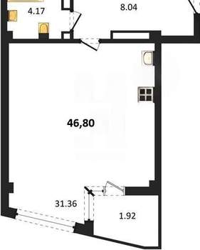 Студия квартира, вторичка, 47м2, 3/5 этаж