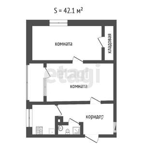 2-к квартира, вторичка, 42м2, 5/5 этаж