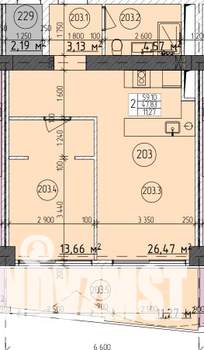 2-к квартира, строящийся дом, 59м2, 2/9 этаж