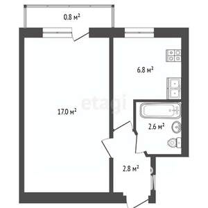 1-к квартира, вторичка, 31м2, 2/5 этаж